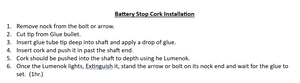 Cork Battery Stop Kit