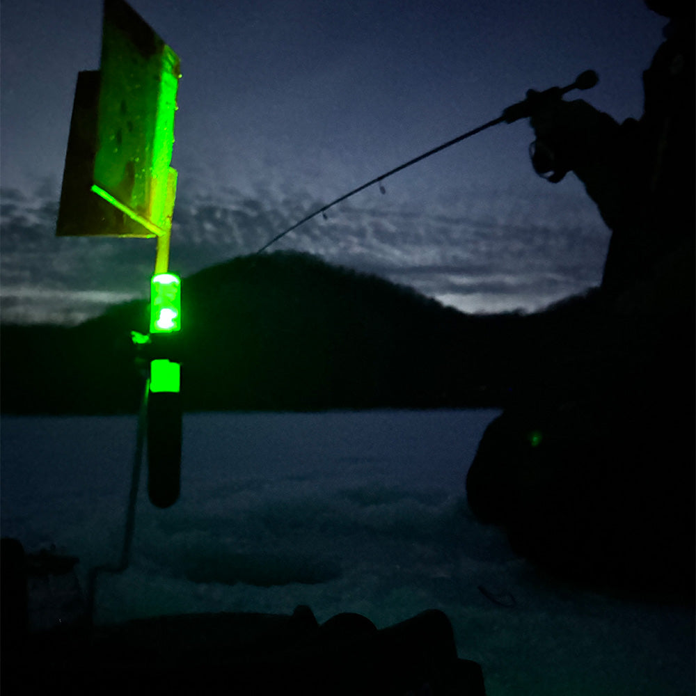 battery operated fishing pole tip light Lumenok Tip Up Light Green / 3-Pack