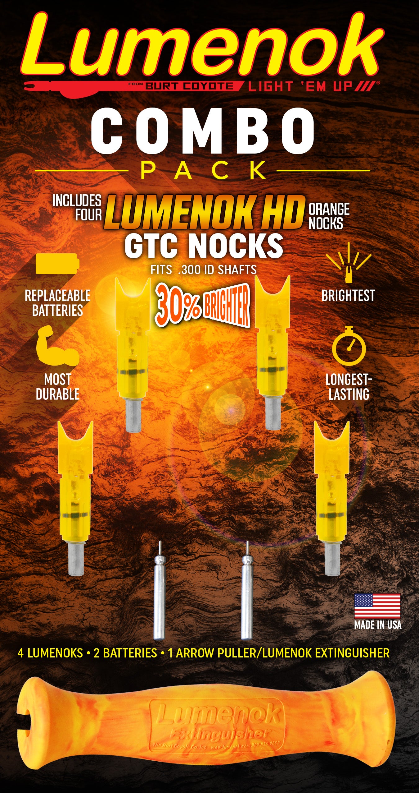Burt Coyote Lumenok Lighted Nock H Orange 3 Pack H3 Red 00018 Ru5fglbevv1guffe - Foto 4